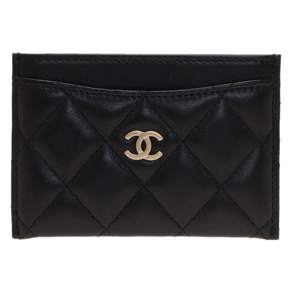 CHANEL Lambskin Quilted Card Holder
